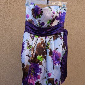 Purple Floral Dress Size 9 Nice! WishesWishes